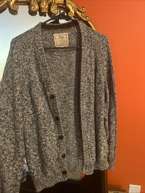 Bass Gray Marled Knit Button-Front Cardigan